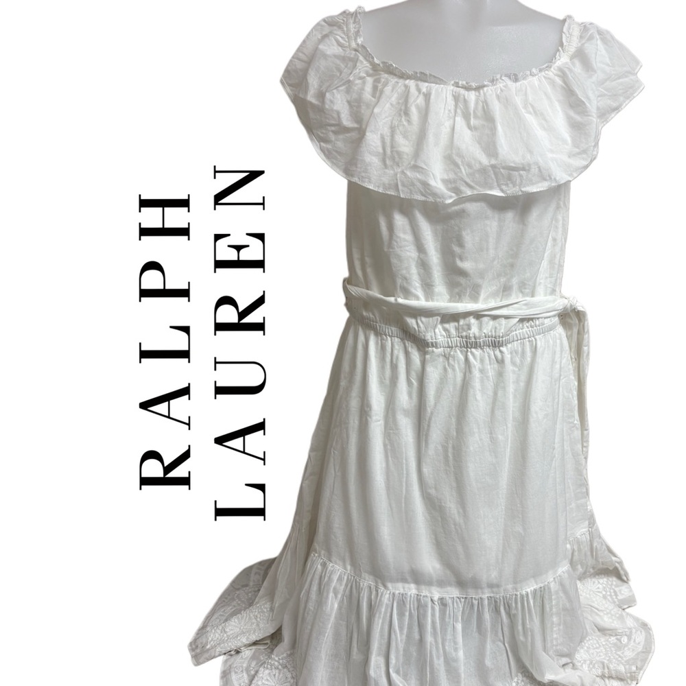 Ralph Lauren Ivory Ruffle Dress